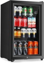 Beverage Refrigerator, 2.3 Cu.Ft, Mini Fridge with Glass Door for Soda Beer, Freestanding Beverage Cooler for Office, Bar, Adjustable Shelving&Adjustable Foot
