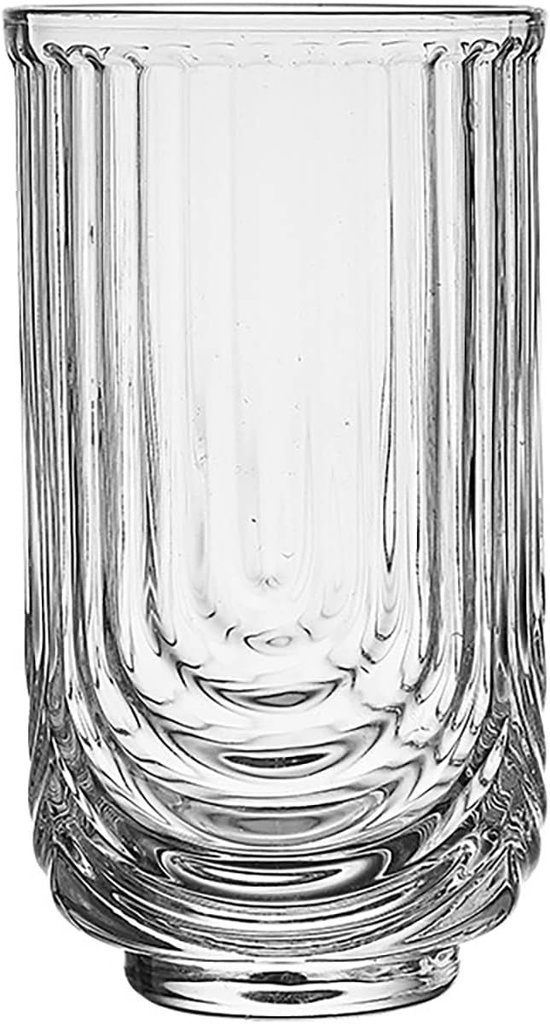 Ribbed Glassware, Vintage Glass Cups Elegant Drinking Glasses Iced Coffee Cup, Ripple Glassware, Fluted Glassware Glass Tumbler for Cocktail Beer Juice(410ml/13.8oz)