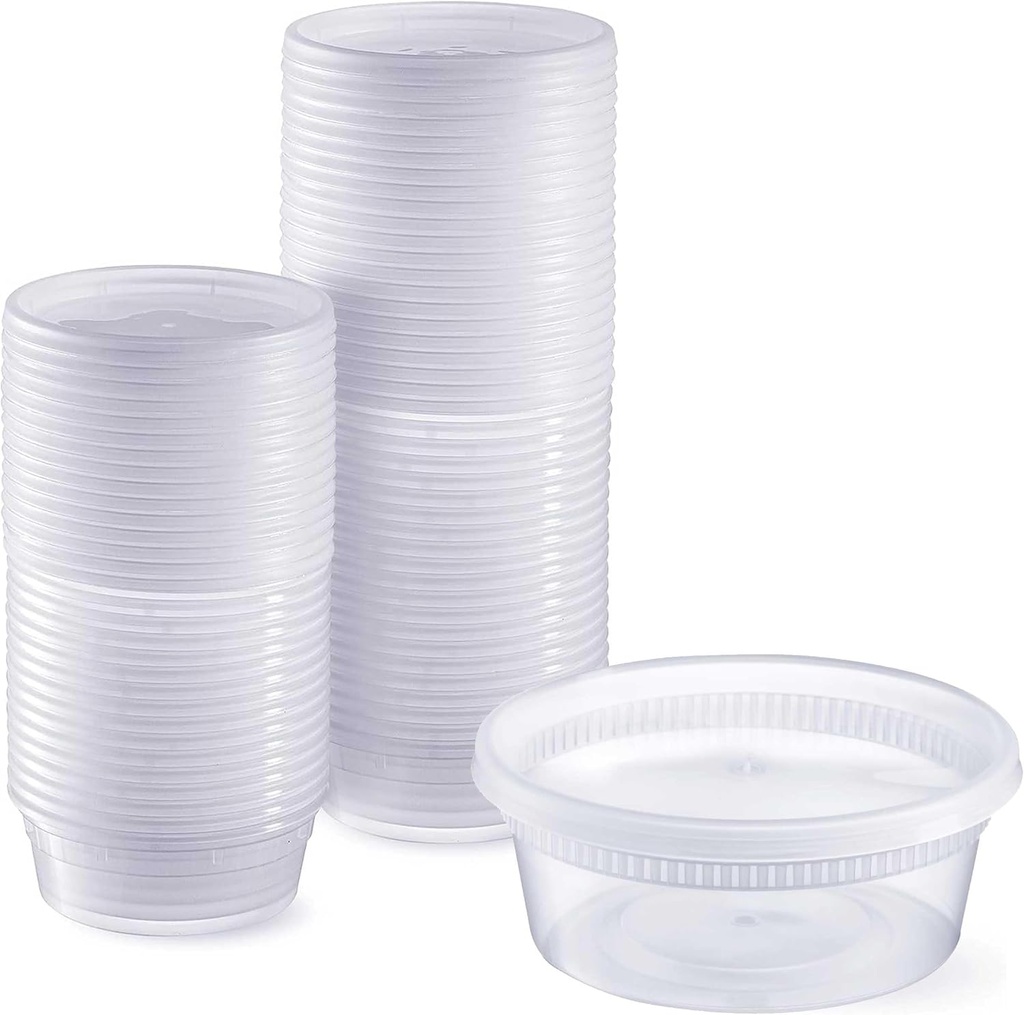 12 oz Deli Containers with Lids (Pack of 240), Recyclable Polypropylene, Microwavable, Heat Resistant (12)