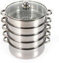 Steamer Pot Food-Grade Polished Stainless Steel Steamer Cooker Multi-functional 5-layer Fast Heating 26cm/28cm/30cm (30cm)