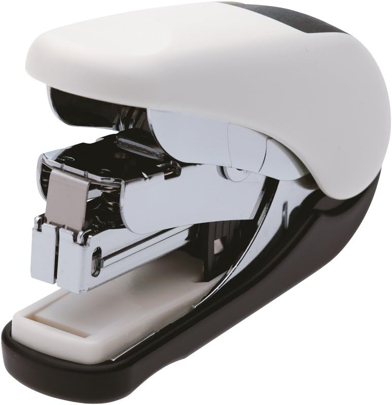 PLUS Japan, Flat Clinch Power Assist Stapler Mini in White, 1 Piece Pack (1x 1 Flat Clinch)