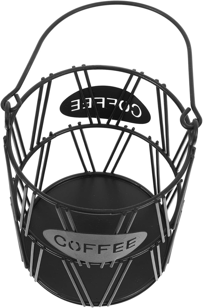 Cabilock Coffee Holder Storage Basket for Countertop Organizer for Coffee and Tea Bags Cast Iron Design for Kitchen and Room Countertop Easy to Clean