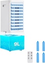 VEVOR Portable Air Conditioner, 9L 550 CFM Swamp Cooler Air Conditioner with 12H Timer & Remote Control, 3-Speed Evaporative Air Cooler with 2 Ice Boxes, Quiet & Movable, Ideal for Outdoor Indoor Use
