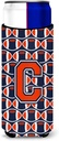 Letter C Football Orange, Blue and white Ultra Beverage Insulators for slim cans