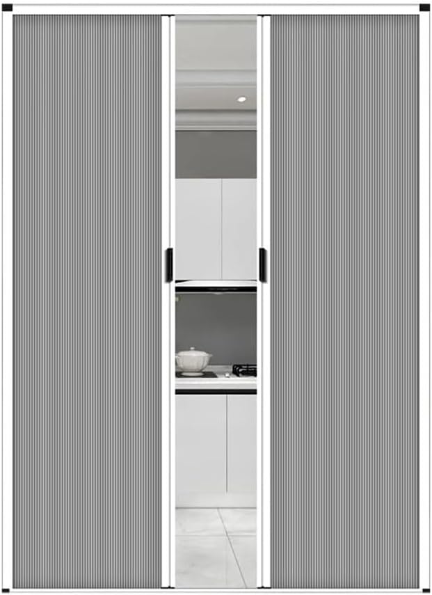Customize Folding Door Window, Invisible Sliding Double Open Door Partition, Interior Accordion Room Divider No Drill for Closet Kitchen Bedroom(63.0x43.3in(1.6x1.1m))