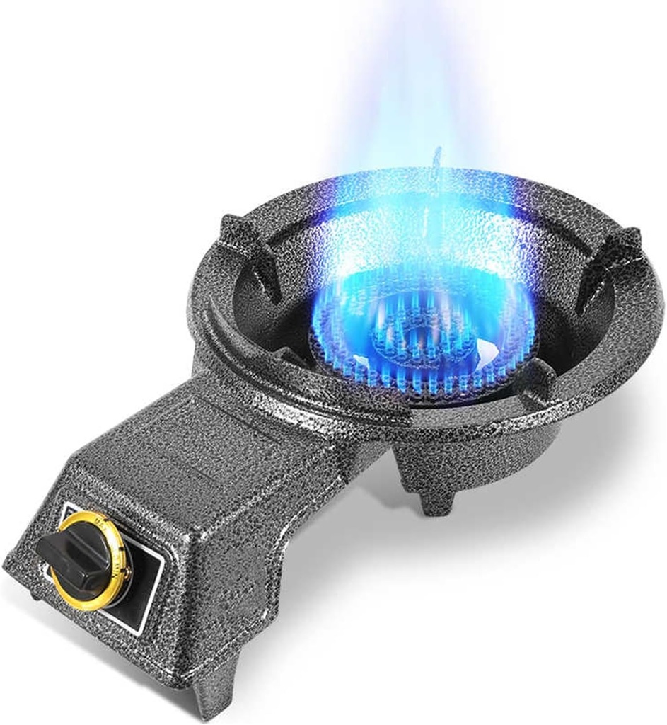 Gas Stove 1 Burner,7KW Tabletop Liquefied Gas Stove,Cast Iron Pot Rack with Knob,Energy-Saving and Gas-Saving,Suitable for Home and Commercial Use