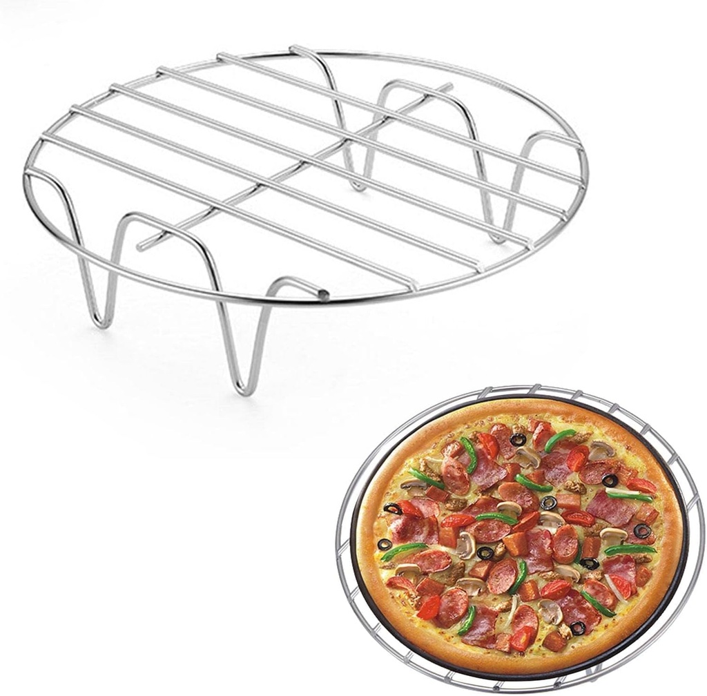 6/7/8 Inch Cooking Rack Round Stainless Steel Baking And Cooling Steaming Rack,Round Air Fryer Rack,Fits Air Fryer/Stock Pot/Pressure Cooker/Round Cake Pan (Six-inch)