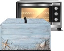 Starfish Seashell Wood Grain Print Dustproof Microwave Oven Cover Dust Protection Protective Toaster Oven Cover Protector for Kitchen Countertop, 20.9"W x 15.7"D x 12.4"H, L