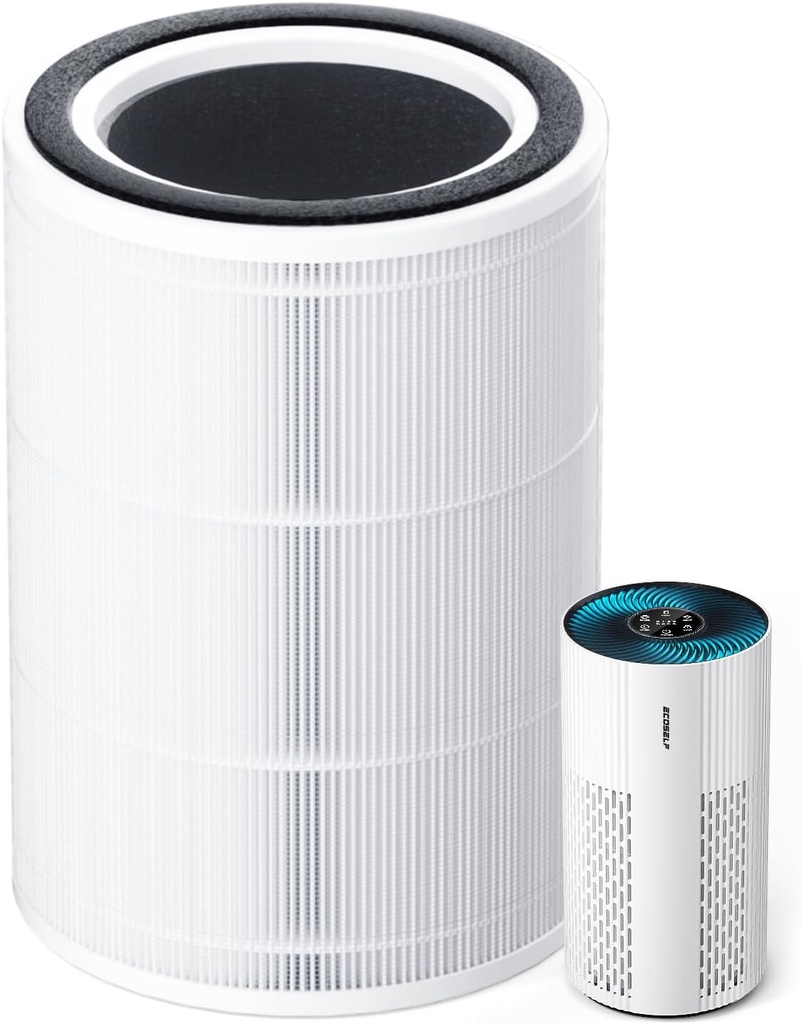 Genuine Ecoself Air Purifier Replacement Filter for HAP604, 3-In-1 Air Filter with Efficiency Activated Carbon Filtration System, 1 Pack, White