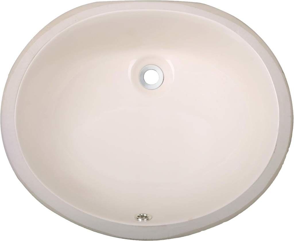 MERCURY 19 in. Oval Undermount Bathroom Sink in Biscuit (Sink Only)