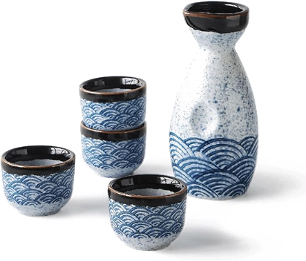 Vintage Sake Cups 5 Pcs Sake Glass Set Vintage Ceramic Mug Japanese Sake Cup Sake Pot Chinese Decor Japanese Wine Cup