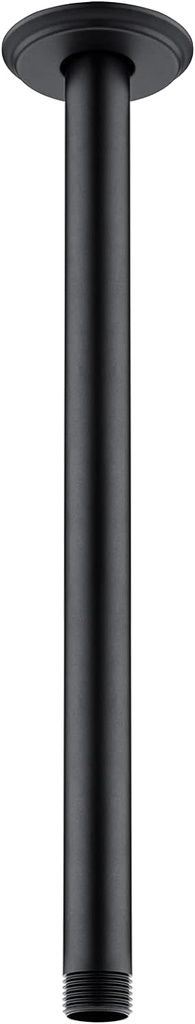 12 Inch Shower Arm and Flange Matte Black, Ceiling Mounted Shower Arm for Rain Shower Head