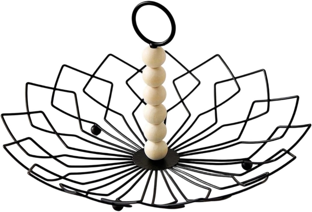 Fruit Basket Bowl Coffee Pod Holders with Handle Multifunction Serving Tray Fruit Vegetable Storage Basket Metal Organizer, A