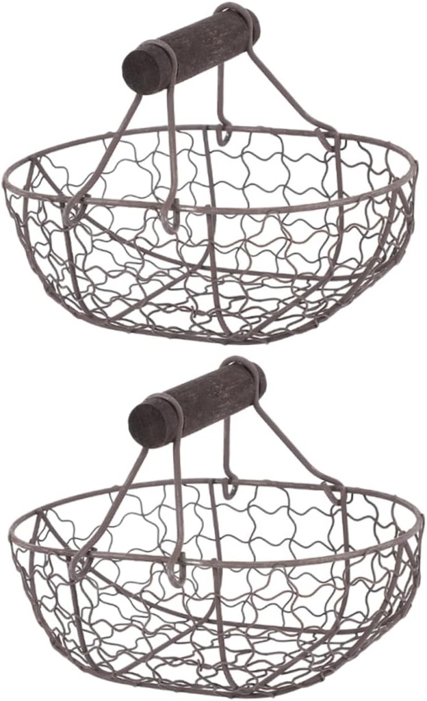 Iron Storage Baskets Set Fruit Vegetable Bread Baskets Kitchen Storage for Countertop Decor