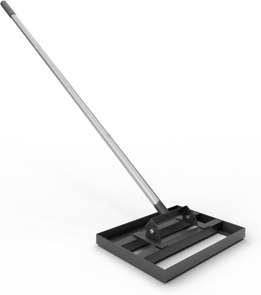 Lawn Leveling Rake 17" x 10" with 78" Adjustable Stainless Steel Handle - Heavy Duty Grass Leveling Tool, Leveling rake for Lawn Care, Yard Leveler