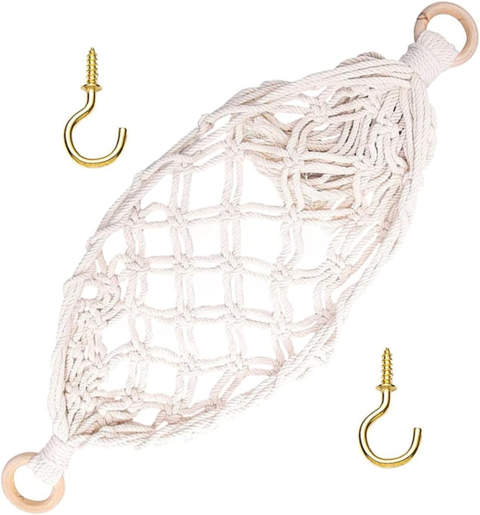 Zerodeko 1Set Handwoven Hanging Produce Basket Cotton Rope Fruit Hammock for Kitchen Outdoor Use Space Saving Design Versatile Storage for Fruits Snacks