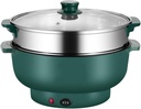 Electric Hot Pot Cooker, Portable Electric Skillet with Nonstick Coating, Multi-Function Electric Cooker, Noodle Cooking Pot (Light Green 24CM)(Dark Green,20CM)