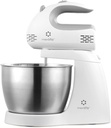 3.2 Quarts Stand Mixer - 5-Speed Electric Powerful Stand Mixer, White, with Stainless Steel Bowl, Dough Hooks, Beaters,