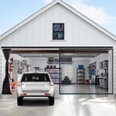 Sliding Garage Door Screen 16x7FT for 2 Car Garage Doors, Magnetic Garage Screen with Track Closure, Retractable Garage Door Screen for Patio, Outdoor, Gym, Crafts Sun House Porch