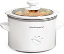 Elite Gourmet MST-250XW# Electric Slow Cooker Ceramic Pot, with Adjustable Temp, Entrees, Sauces, Soups, Roasts, Stews & Dips, Dishwasher Safe (1.5 Quart, White)