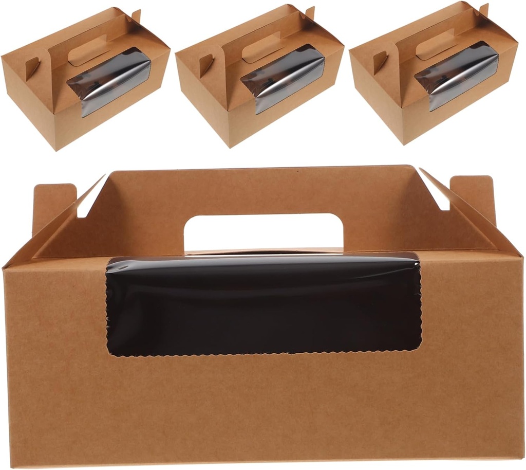 Unomor 4Pcs Portable Cupcake Carrier with Clear Window Dessert Packaging Box for Muffins and Treats for Shipping and Gifting