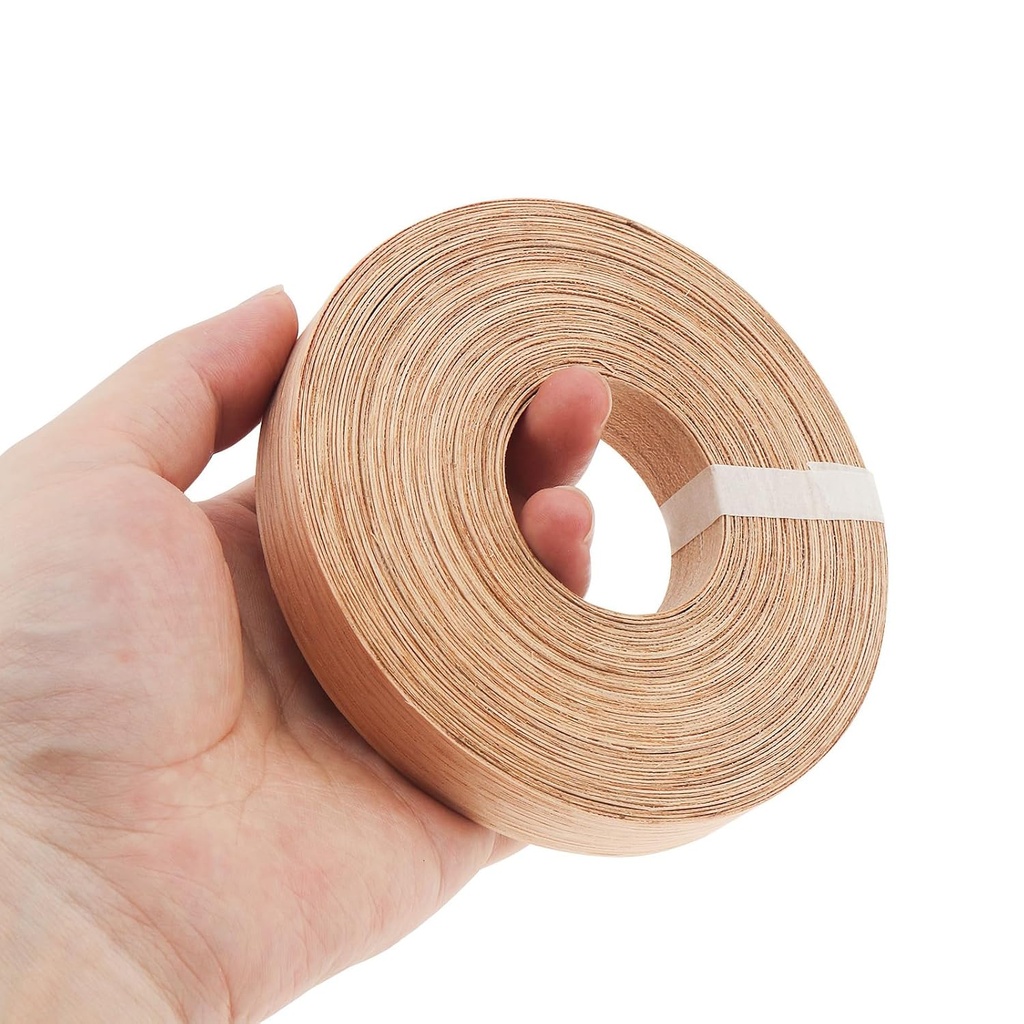 Red Oak Edge Banding 3/4 Inch * 50 ft Wood Edge Banding Tape Preglued Iron On with Hot Melt Adhesive Real Wood Veneer Edging for Plywood Table, Cabinet, Furniture