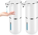 2 Pack Automatic Soap Dispenser,Automatic Liquid Soap Dispenser Touchless,12.8oz/380ml USB Rechargeabled Wall Mounted Smart Soap Dispensers for Bathroom Kitchen Dish Soap