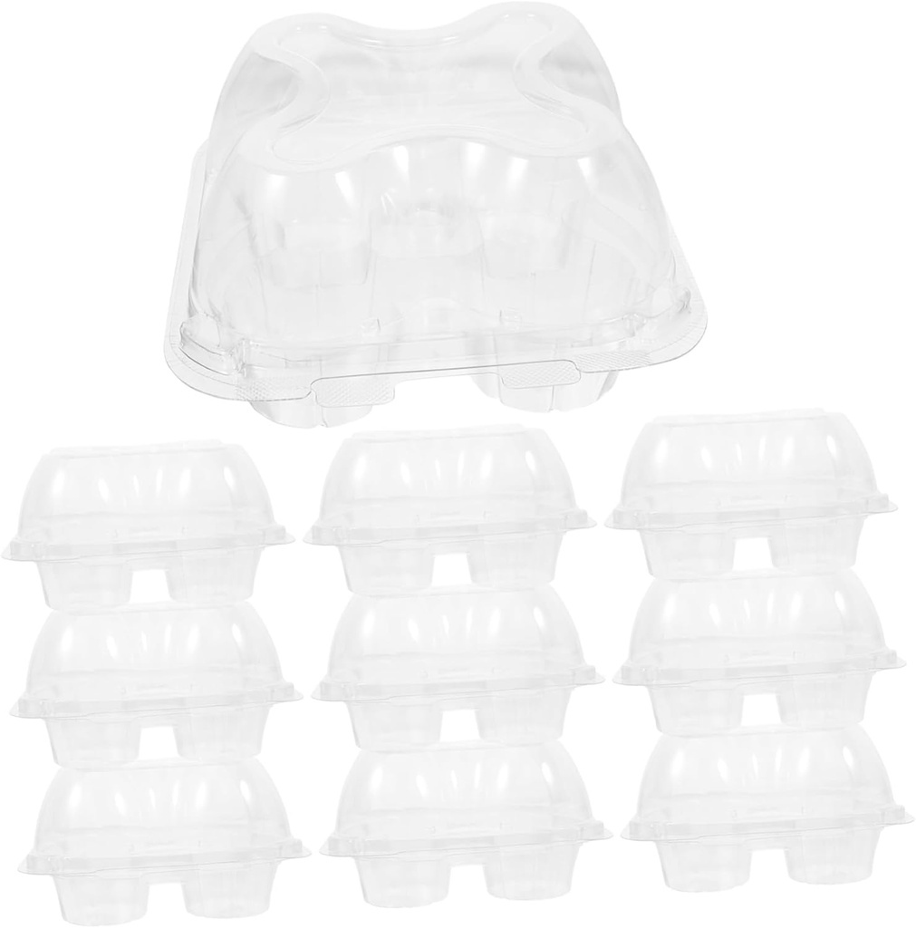 10pcs Cavity Cake Mousse Box Boxes Lids for Cupcake Muffin Candy Cookie Storage Display