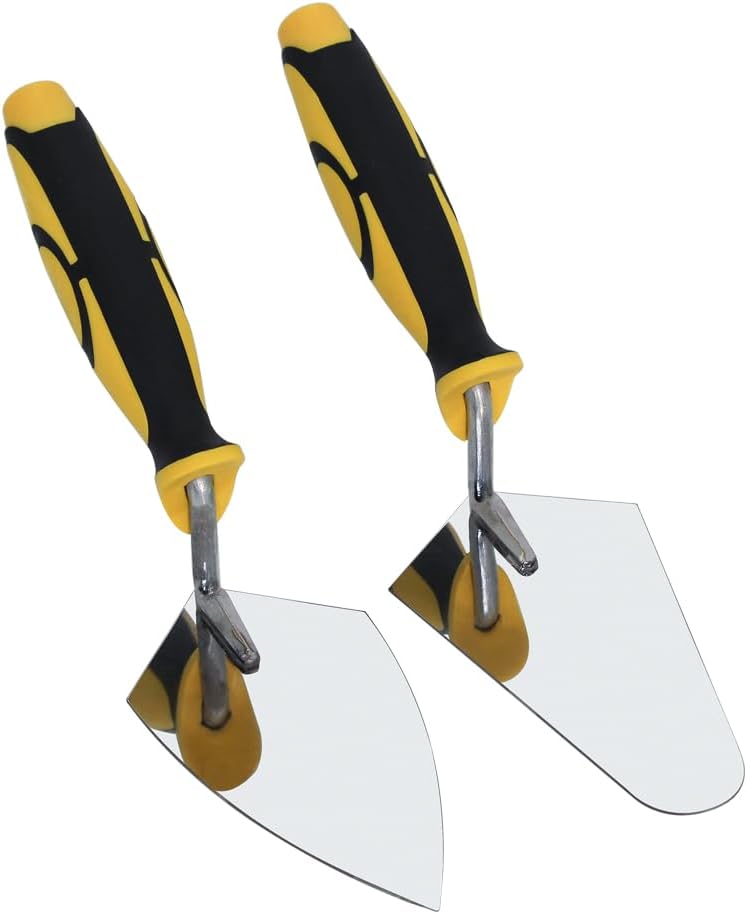 Concrete Masonry Tools Set 6" Stainless Steel Pointing and Gauging Brick Laying Trowel Stucco Cement Flooring Kit Construction Hand Tool