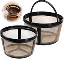 2Pcs Reusable Coffee Filter Basket for 4-5 Cup Coffee Makers, Gold Mesh Coffee Filter with Handle for Mr. Coffee, Black+Decker, and Most 4-5 Cup Basket-Style Brewers