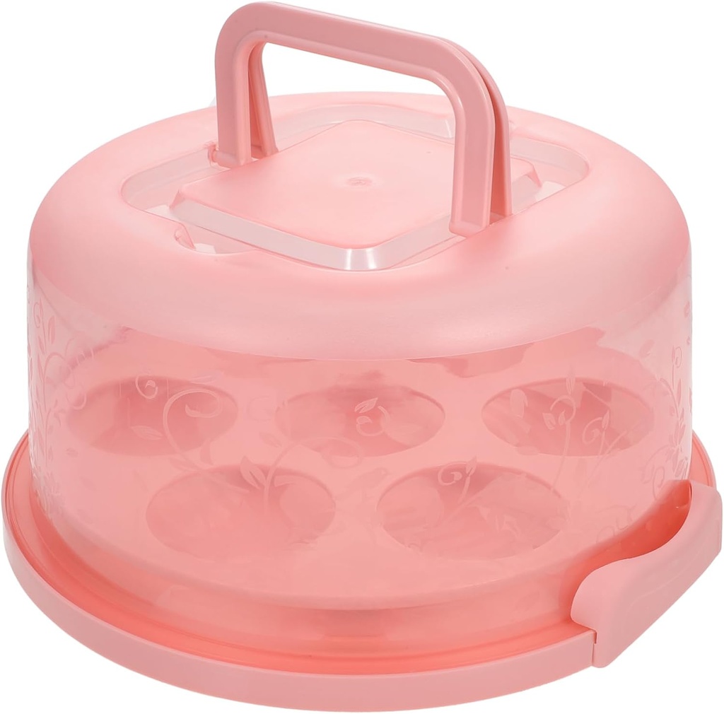 HEALLILY Egg Tart Cupcake Packaging Box Pp Material Cupcake Holder Storage Portable Cake Carrier Pink