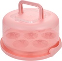 HEALLILY Egg Tart Cupcake Packaging Box Pp Material Cupcake Holder Storage Portable Cake Carrier Pink