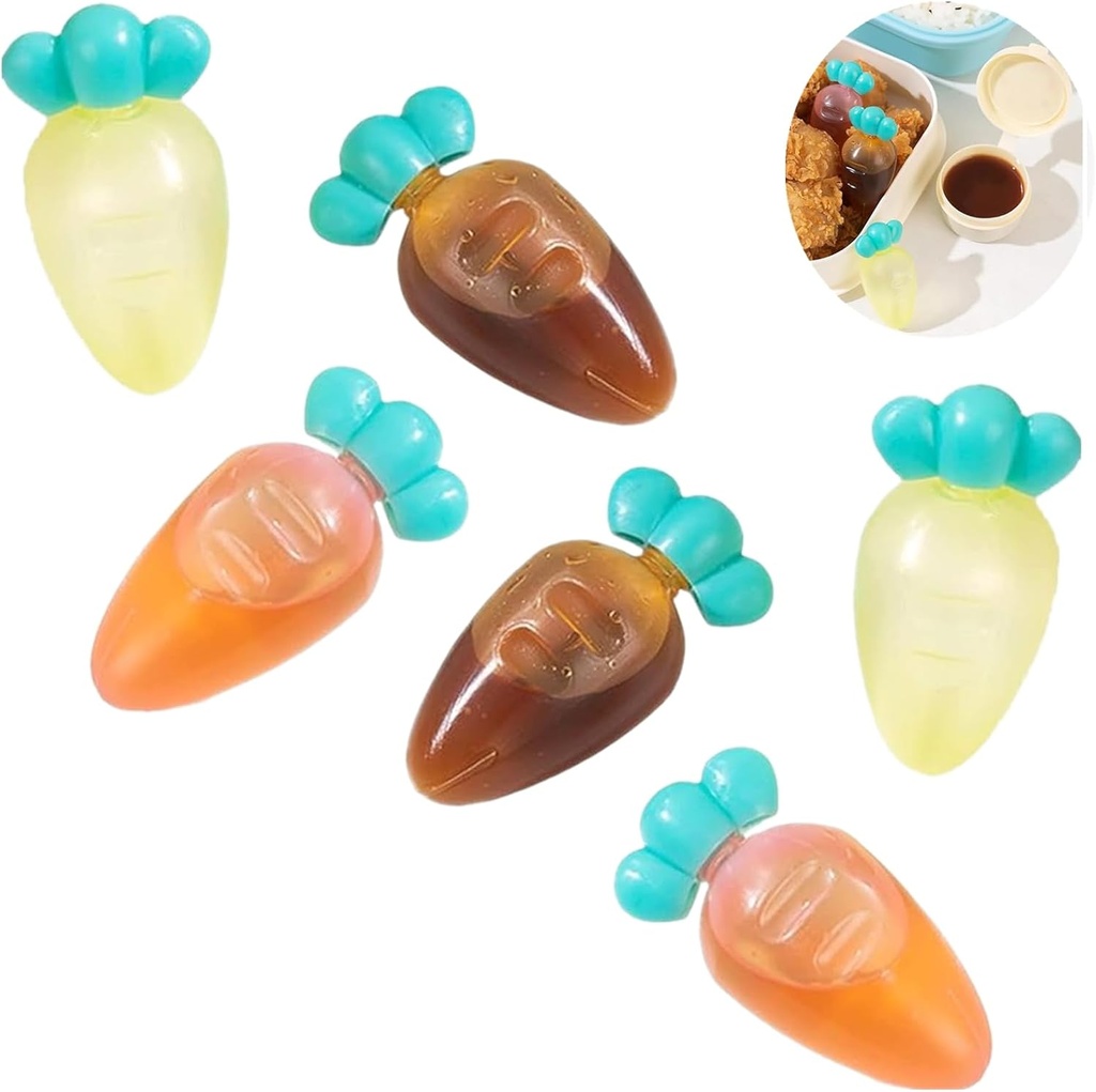 6 Pcs Mini Soy Sauce Bottle, Mini Ketchup Bottles Decorative Premium Lunch Bento Soy Sauce Container for Office Bento Box Picnic Honey Salad Dressing