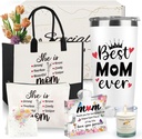 Gifts for Mom, 6 PCS Mom Birthday Gifts from Son Daughter, Reusable Grocery Tote Bags Set for Birthday Christmas Mothers Day New Mum