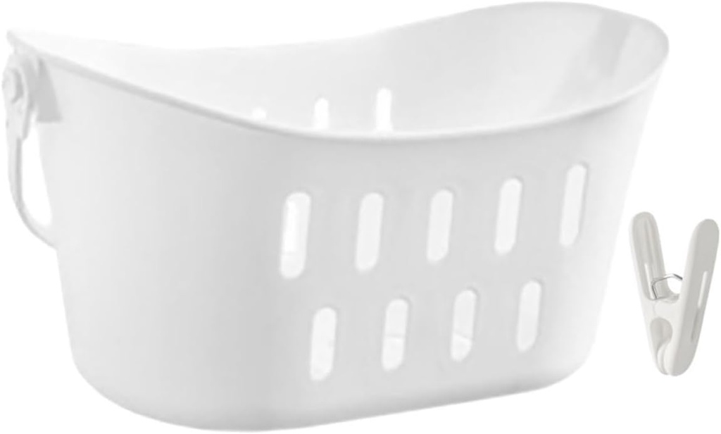 VICASKY Plastic Hanging Sundries Basket with Handle Portable Organizer for Kitchen Bathroom Dormitory Storage Corrosion Resistant Plastic Storage Basket for Home Sundries and Accessories