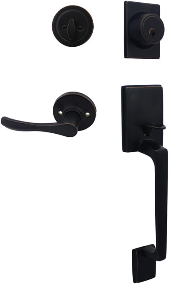 Cosmas 600 Series Oil Rubbed Bronze Handleset with Reversible 30 Series Interior Door Lever(We Key Lock Orders Alike for Free)
