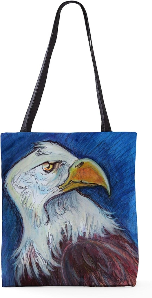 CafePress Bald Eagle! Bird Art! 18"x18" Reusable Grocery Shopping Sling Tote Bag