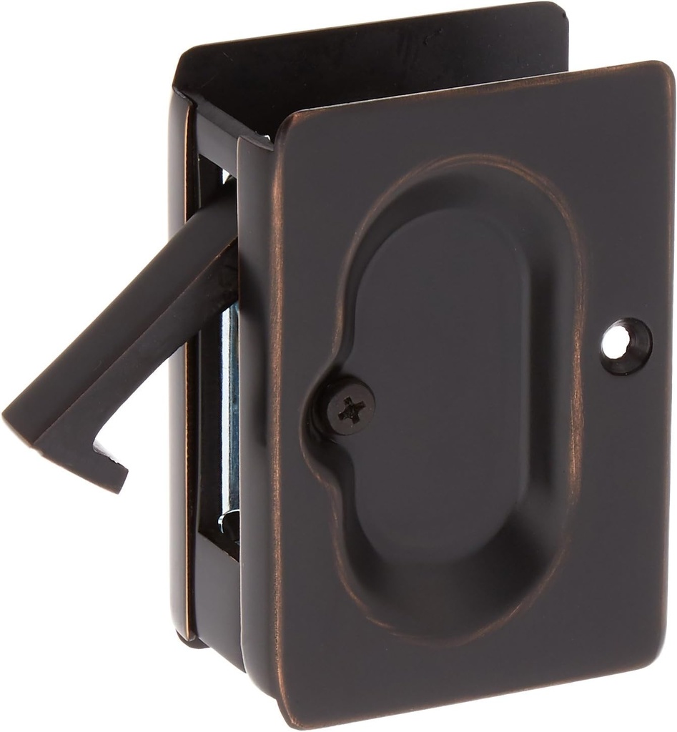 Premium Quality Mid-Century Pocket Door Passage Set in Oil-Rubbed Bronze