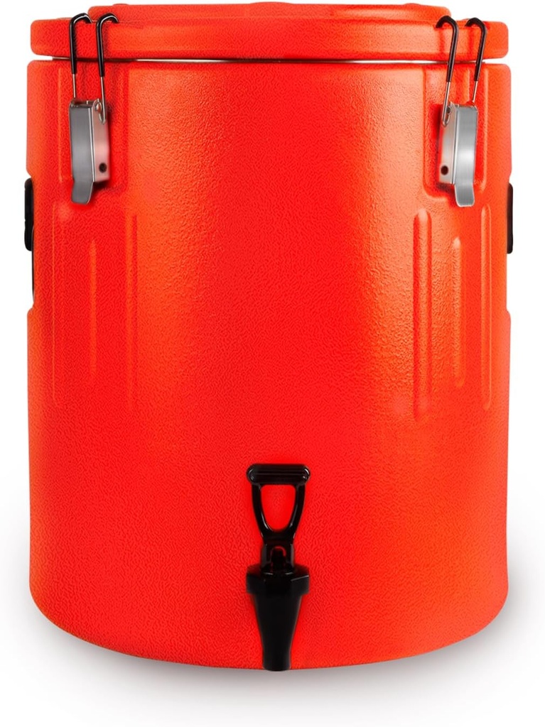 Insulated Beverage Dispenser 5 Gallon - Ice and Hot Drink Dispenser with 304 Stainless Steel Interior and Spout, Portable Hot Water Dispenser, Outdoors Cooler Jug for Camping Picnic Sports