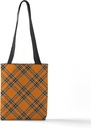 CafePress Orange Plaid Pattern 13"x13" Reusable Grocery Shopping Sling Tote Bag