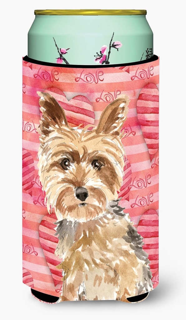 Caroline's Treasures CK1743TBC Love a Yorkie Yorkshire Terrier Tall Boy Hugger Can Cooler Sleeve Hugger Machine Washable Drink Sleeve Hugger Collapsible Insulator Beverage Insulated Holder