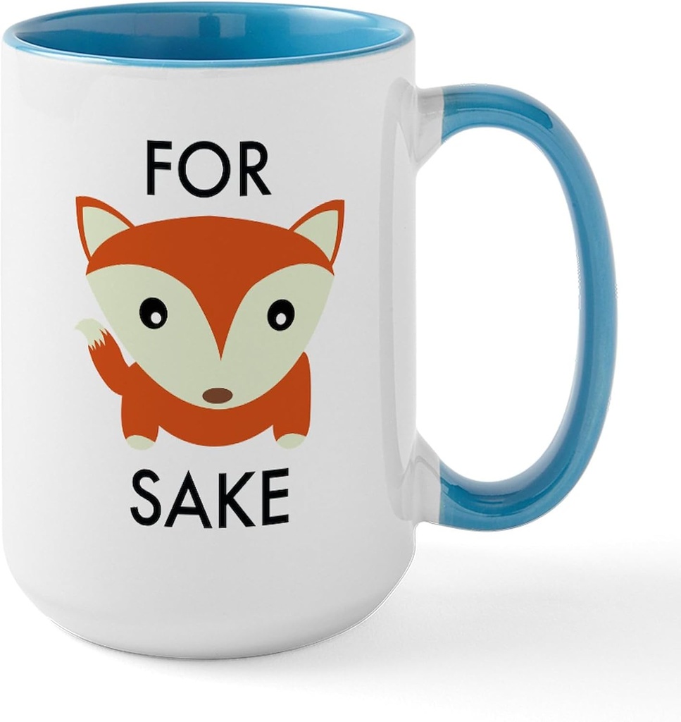 CafePress For Fox Sake Large Mug 15 oz (444 ml) Ceramic Coffee Mug