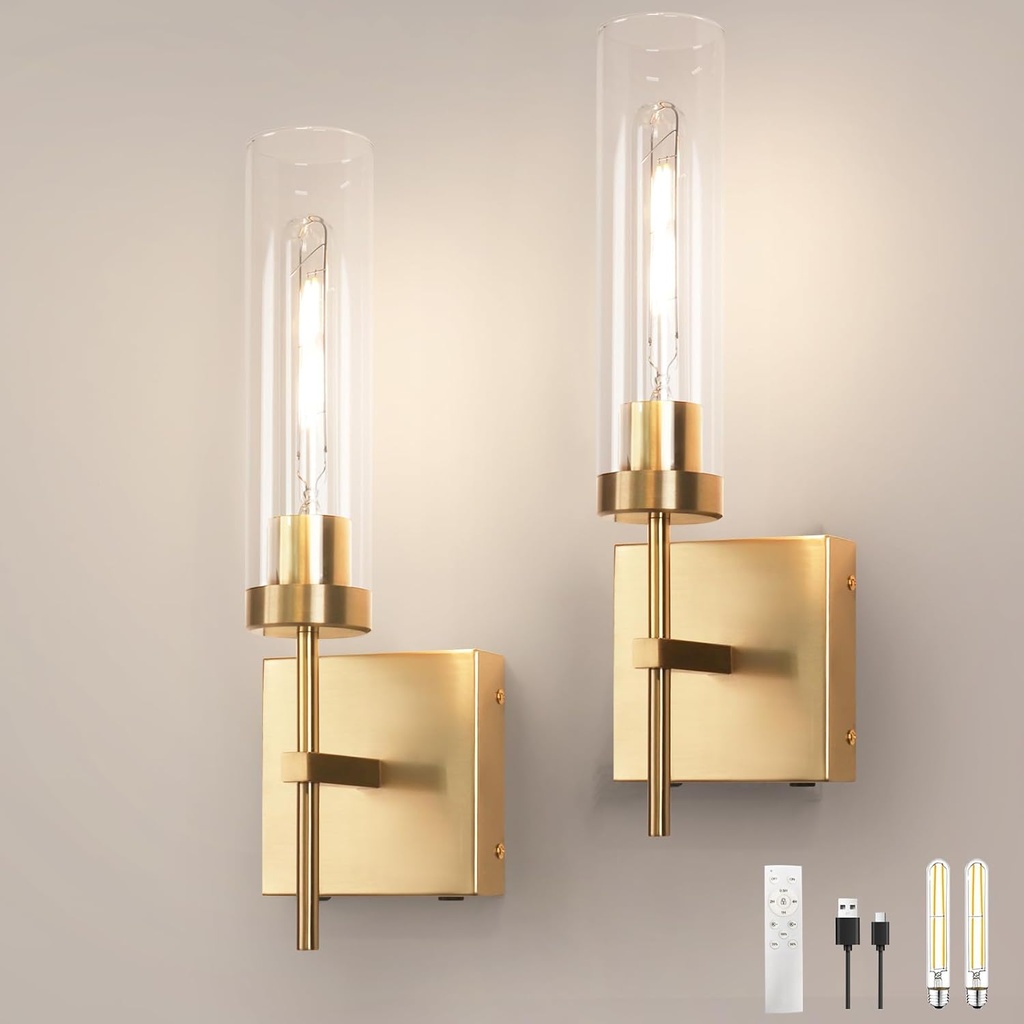 Wireless Sconces,Battery Operated Wall Sconce 15000mAh 3000K Infinitely Dimmable with Remote Control Endurance 200 Hours Fast Charging,Wall Sconce for Bedroom Living Room Hallway