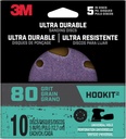 3M Ultra Durable 5 inch Power Sanding Discs, Universal Hole, 80 Grit, 10/Pack