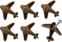 JfwuHap Airplane Retro Pull Knob, 6Pcs Drawer Handles, Cabinet Knobs with Screws, Single Hole Pulls, Zinc Alloy Hardware Furniture for Cupboard Wardrobes Dresser Closet, Home Bedroom Decoration