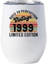 Vintage 1999 Wine Glass 26 Years Cup 26th Birthday Colorful Sunset Tumbler Gift