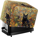 Talayituse Cat Flower Print 2 Slice Toaster Cover with Drawstring Closure Bread Maker Covers for Kitchen Toaster Oven Dust Protection Bread Machine Accessories Small Appliance Covers Toaster Bag, S