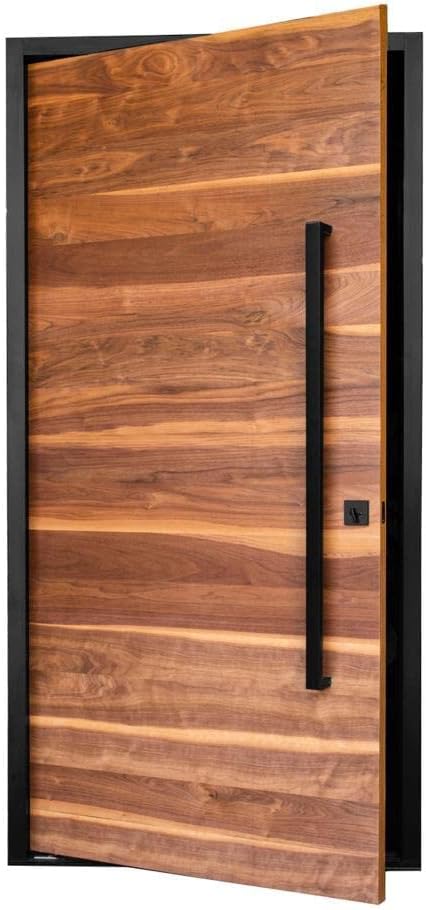 Square Rectangle Flat Shape Bar Stainless Steel Modern Contemporary Entry Door Handle Bar Pull Shower Glass Sliding Barn Door Interior Exterior Door Pull Push Modern Finish. (Black 60 Inch)