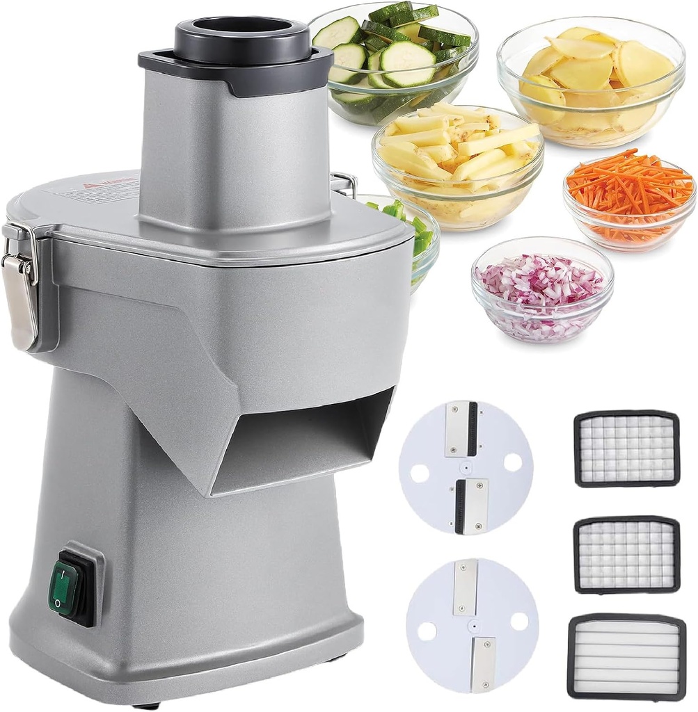 200W Vegetable Slicer Food Processor, Veggie Food Cutter With Slicing Shredding Dicing And Striping Function For Commercial Home Use,110V