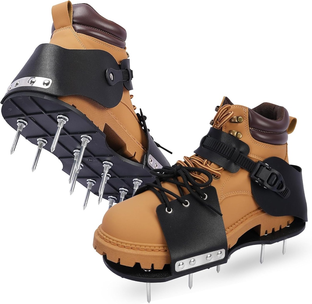 HFH Lawn Aerator Shoes for Grass，Aeration Shoes for Lawn，Spike Shoes for Lawn Aerating (Shoelace)